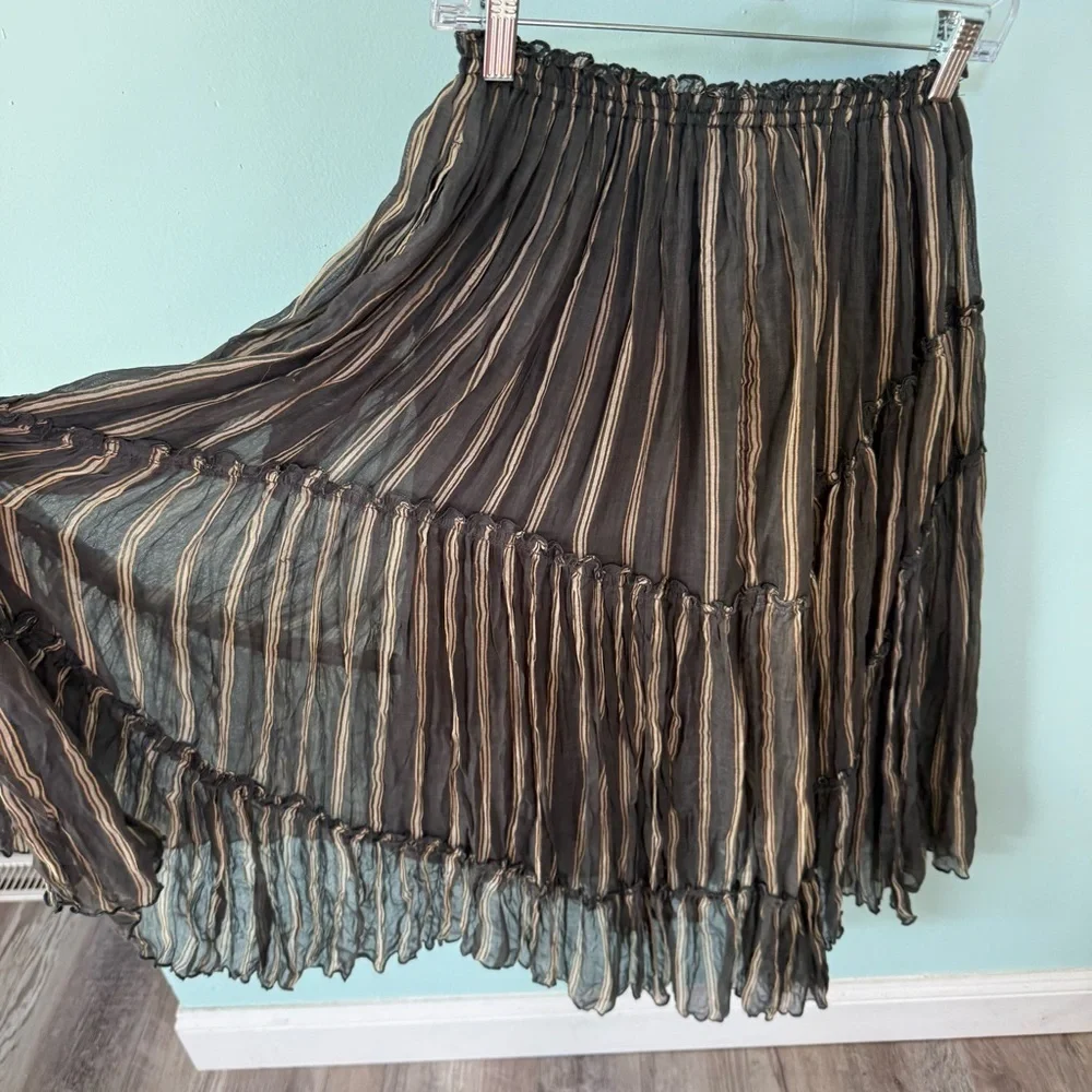 Free People One Ember Printed Midi Skirt With Pockets Size Extra Small - Picture 5 of 12
